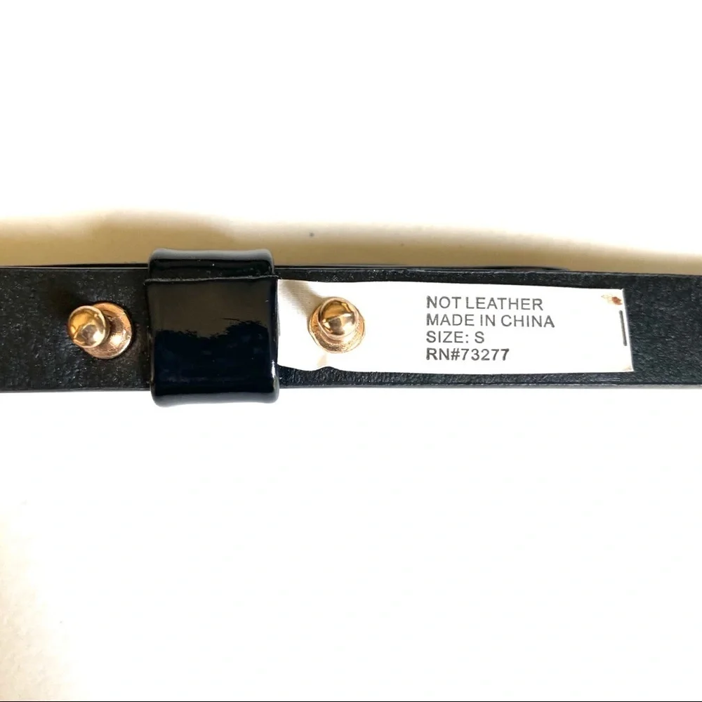 Black Patent Leather Adjustable Bow Belt